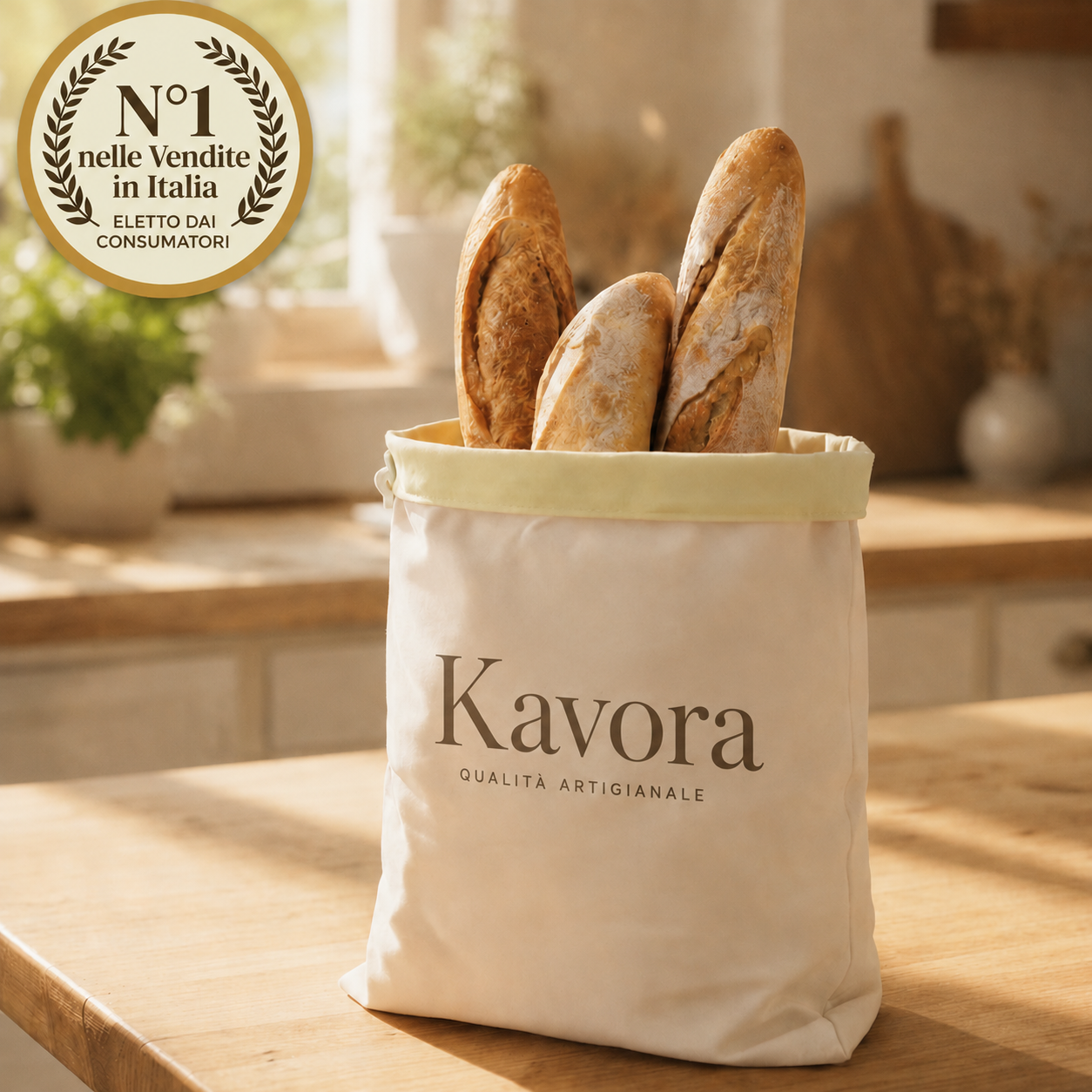 La borsa Kavora (30 x 40 cm) — Il vostro pane fresco anche dopo 5 giorni