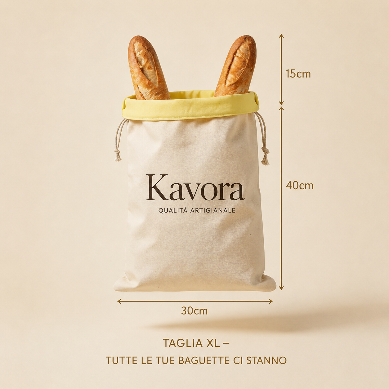 La borsa Kavora (30 x 40 cm) — Il vostro pane fresco anche dopo 5 giorni